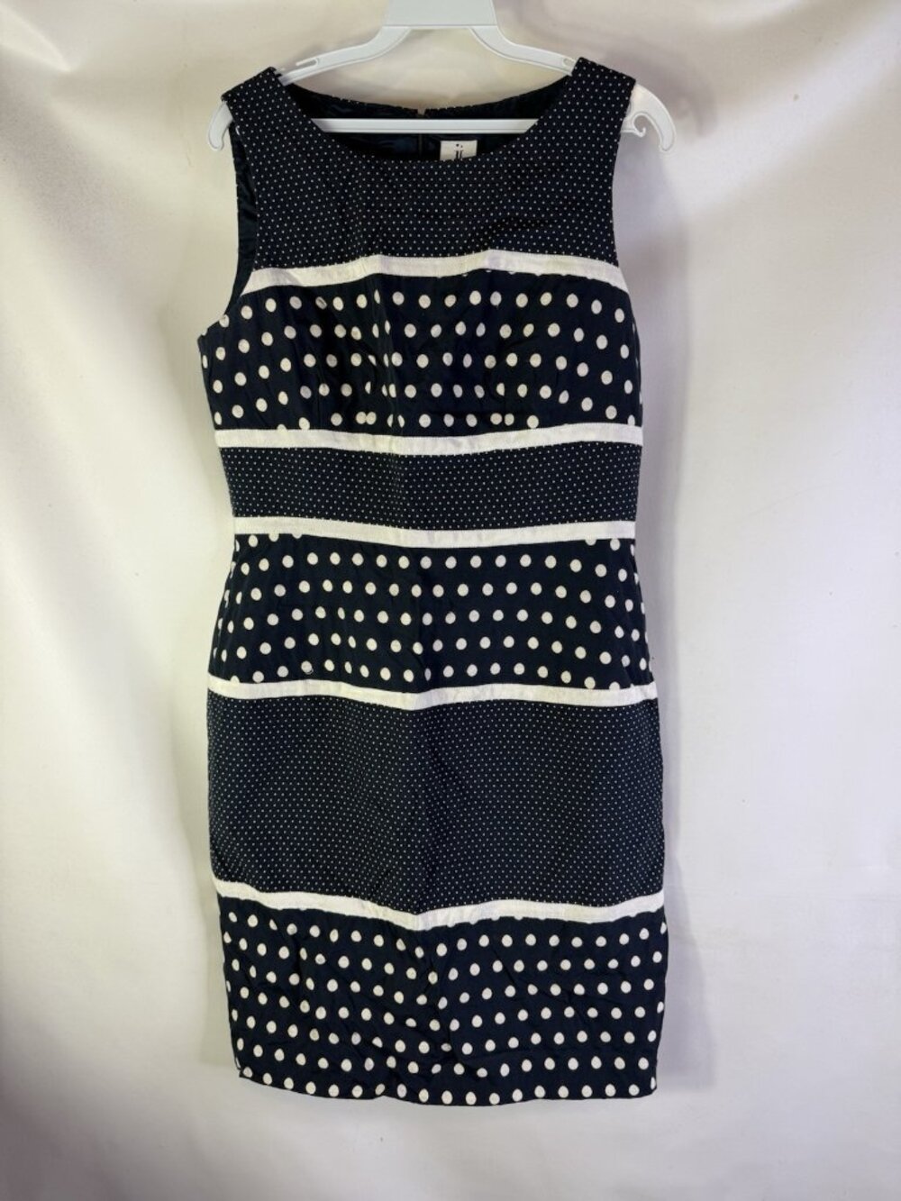 Julia Jordan Color Block Sleeveless Sheath Dress Polka Dot